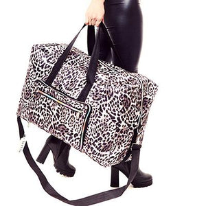 Foldable Travel Bag Women Large Capacity Portable Shoulder Duffle Bag Cartoon Printing Waterproof